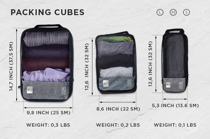 vasco smart packing cubes and bags