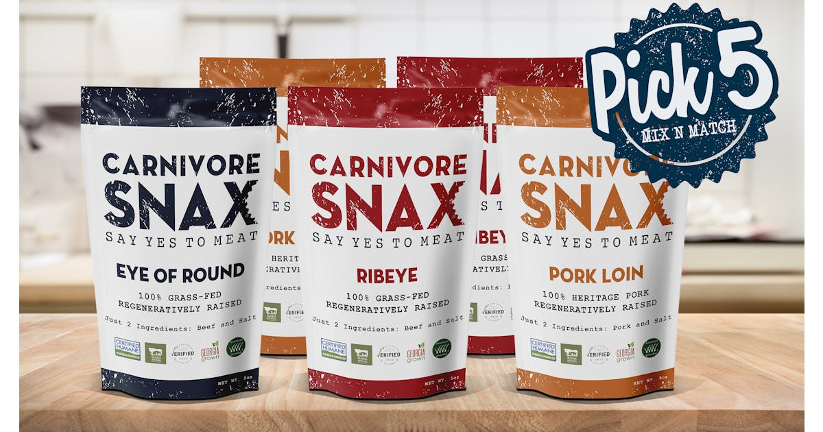 5 Bags of Carnivore Snax (25 oz) Never be without meat Crowd Ox