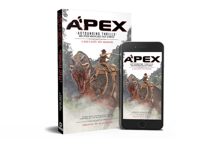 Apex Astounding Thrills Rpg Softcover Apex World Of Dinosaurs Anthology Crowd Ox